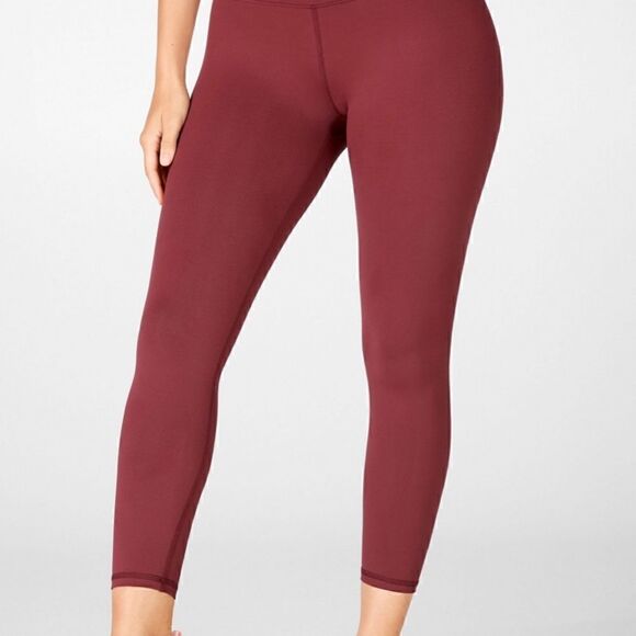 [fabletics] power hold maroon elastic back high waist 7/8 legging EUC #4 - Picture 2 of 11